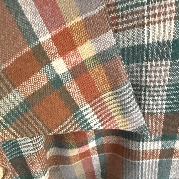 Pendleton Men's Casual Plaid Shirt - Green, Brown, and Orange. Very Vintage. - Picture 5 of 7